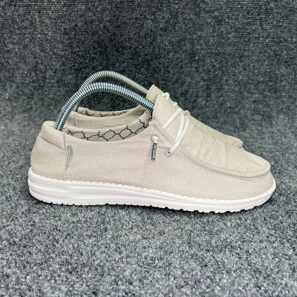 Hey Dude Wendy Shoes Women's Size 8 Spakling Pearl Slip On Comfort Casual Loafer